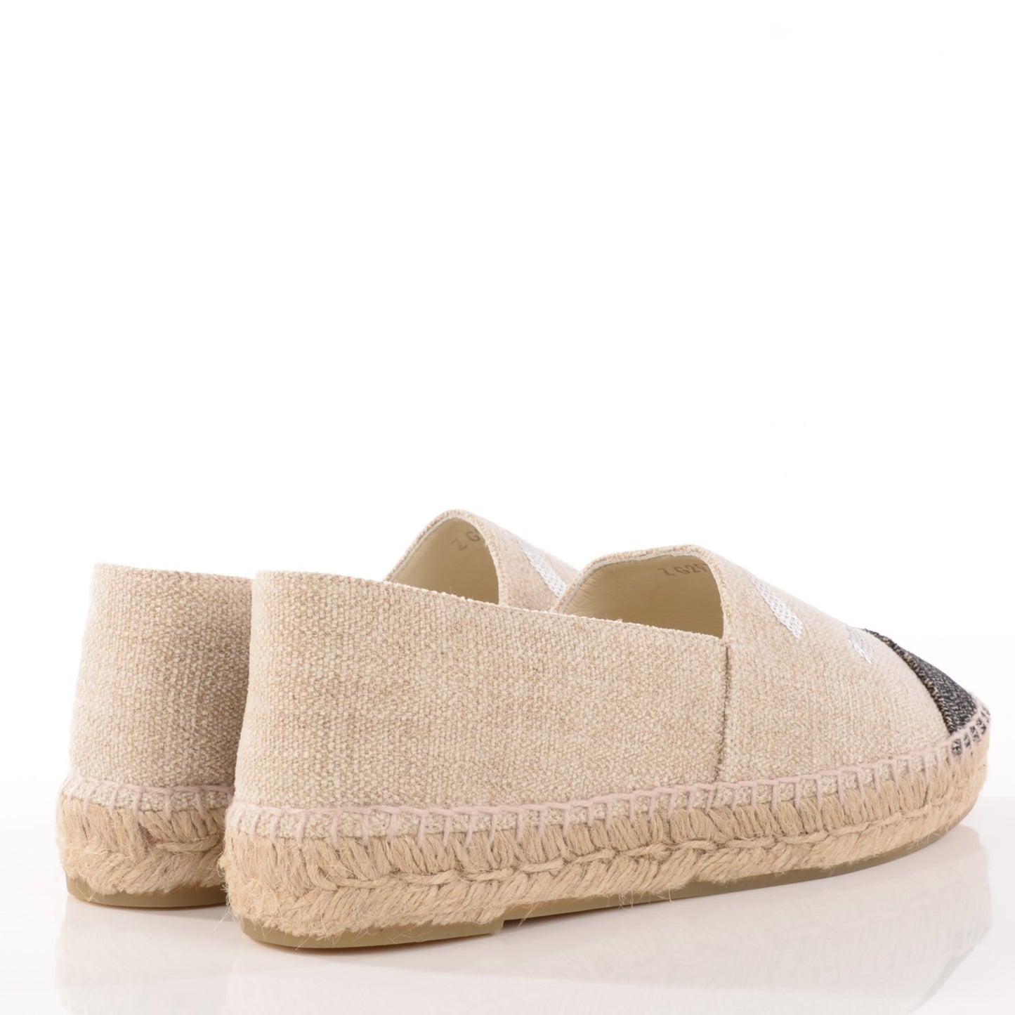 Toile Sequin CC Espadrilles 38 Beige Black
