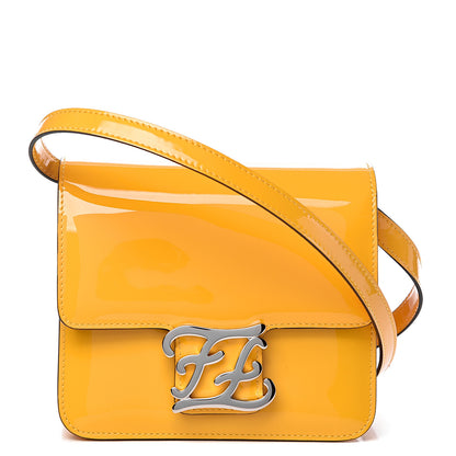 Fendi Vitello Vernice Mou Karligraphy Crossbody Bag Giallo 1 of 10