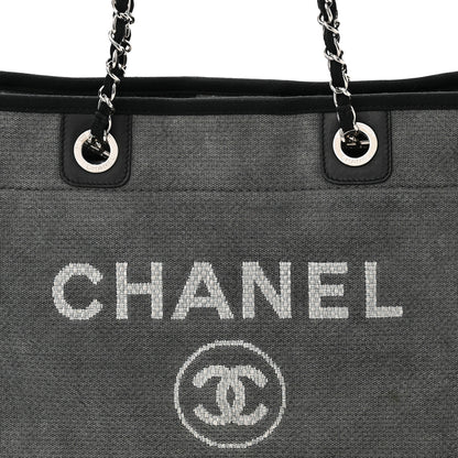 Chanel Canvas Small Deauville Tote Grey 8 of 14