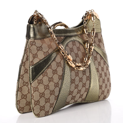 Gucci Monogram Bamboo Chain Tom Ford Shoulder Bag Metallic 3 of 7