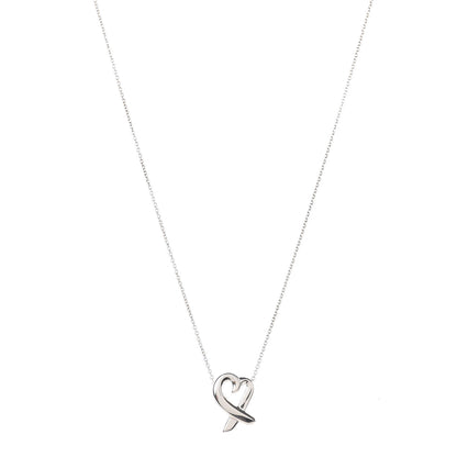 Tiffany Sterling Silver Small Paloma Picasso Loving Heart Pendant Necklace 1 of 4