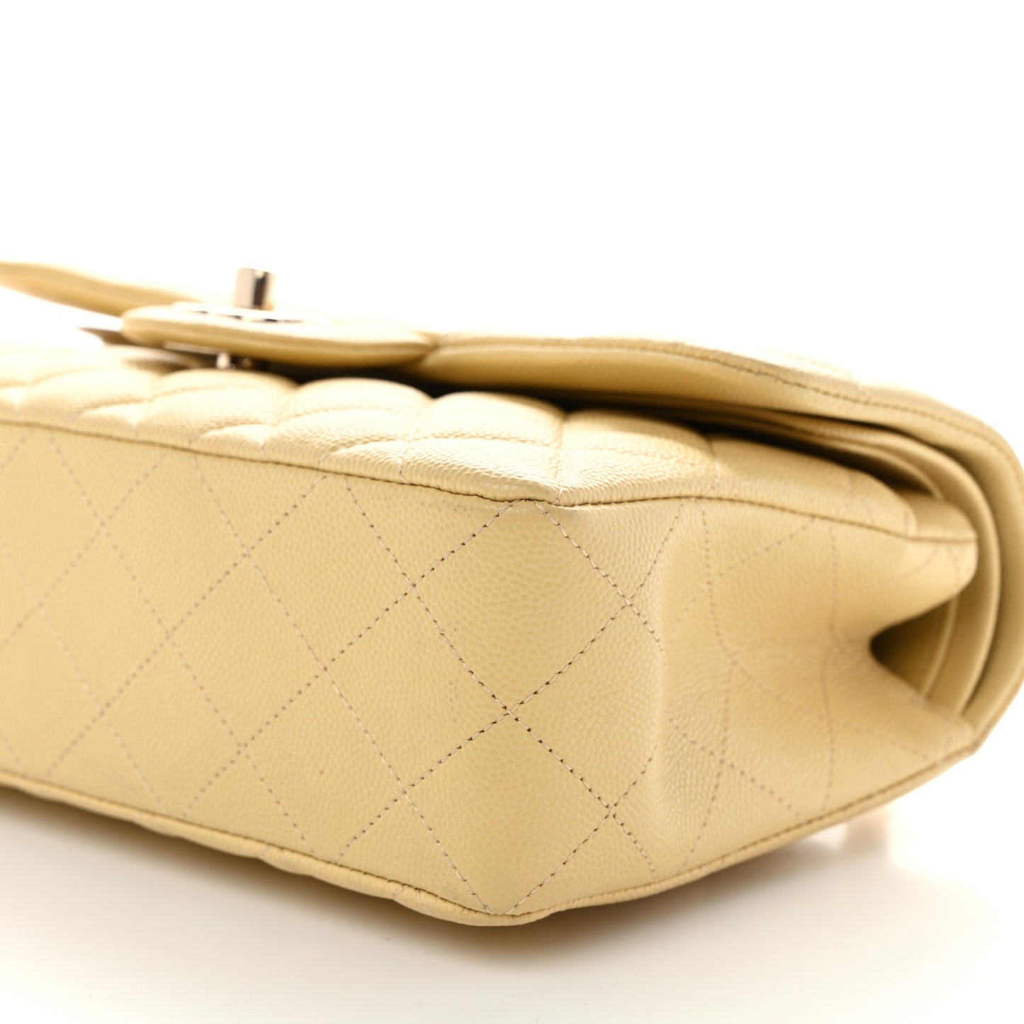 Caviar Quilted Small Double Flap Yellow