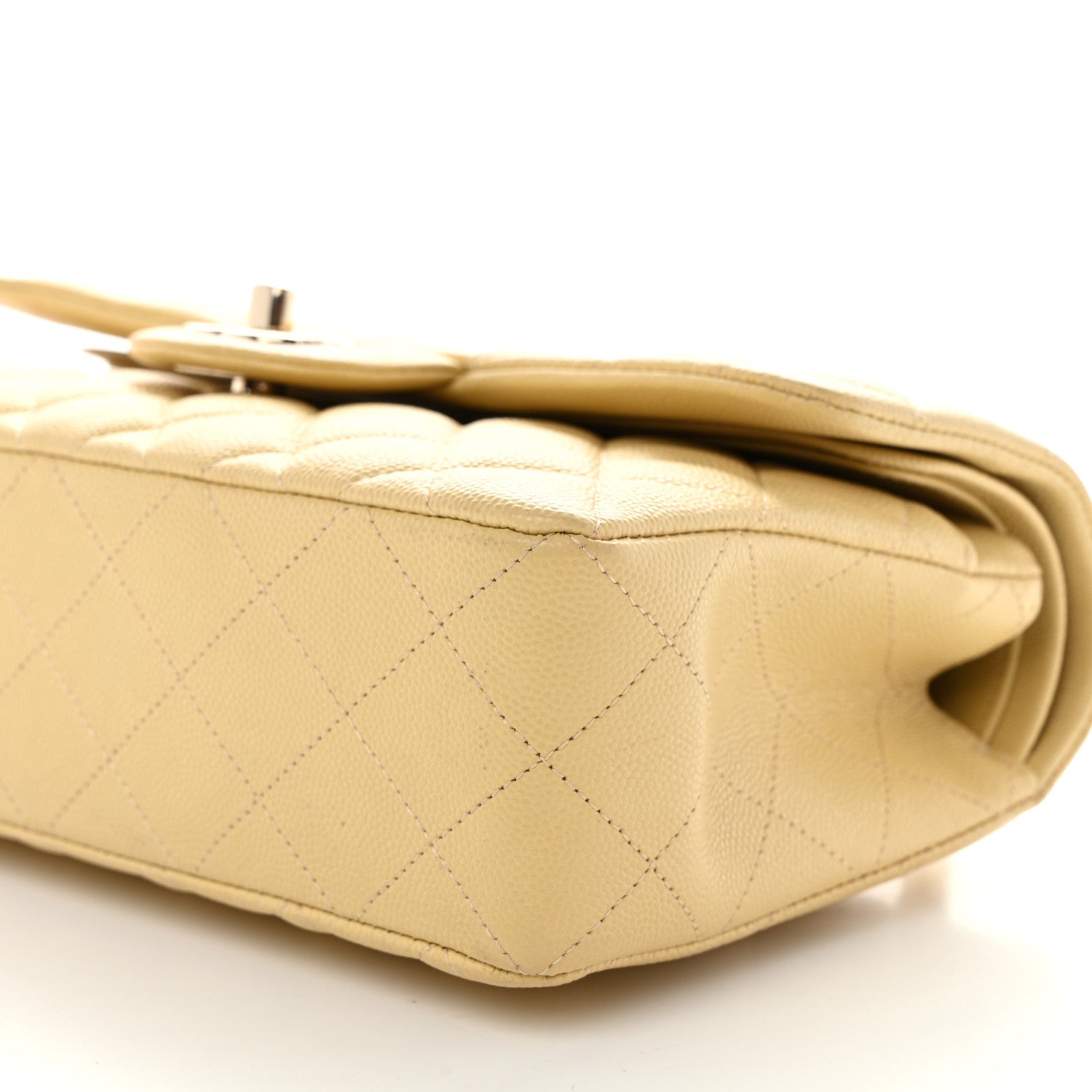 Chanel Caviar Quilted Small Double Flap Yellow 10 of 12