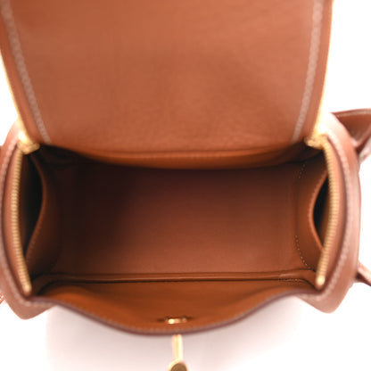 Hermes Taurillon Clemence Mini Lindy 20 Gold 5 of 10