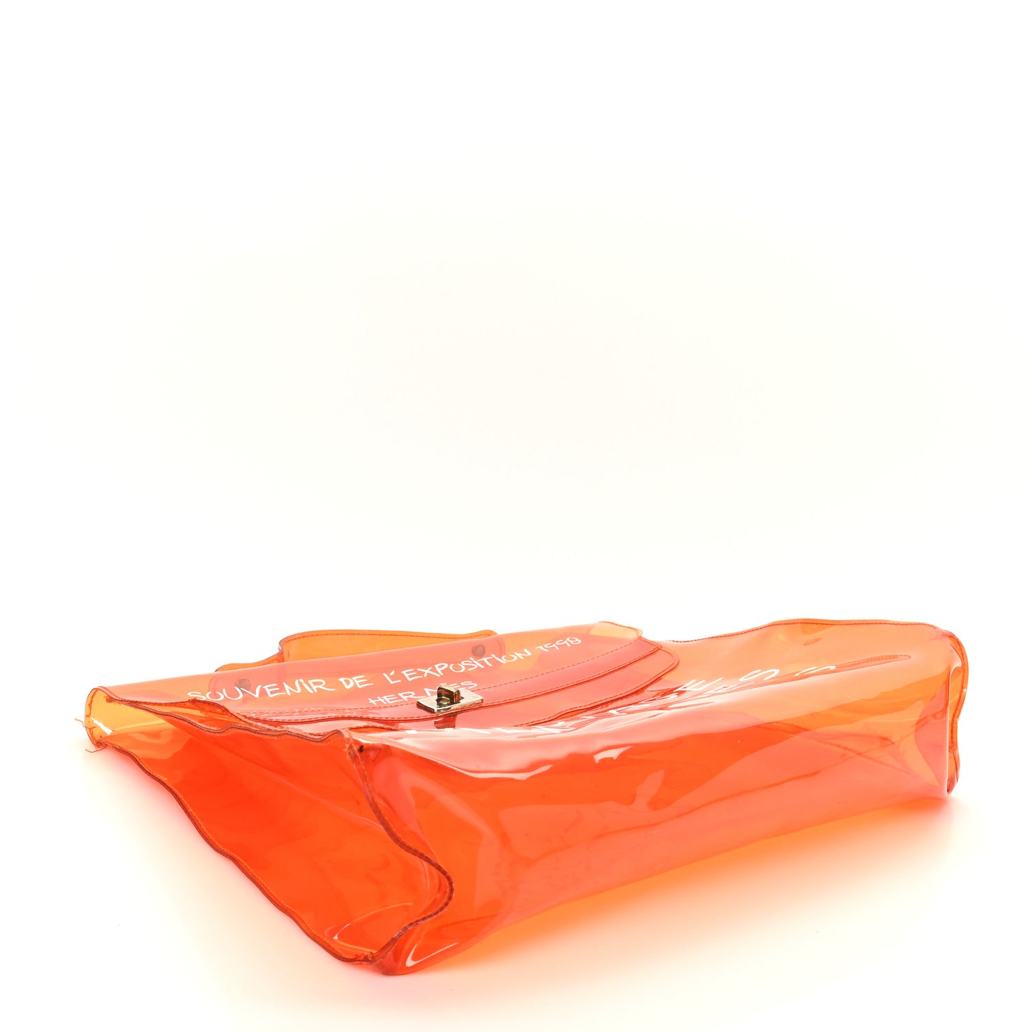 Hermes Vinyl Souvenir De L'Exposition Kelly Orange 1789076