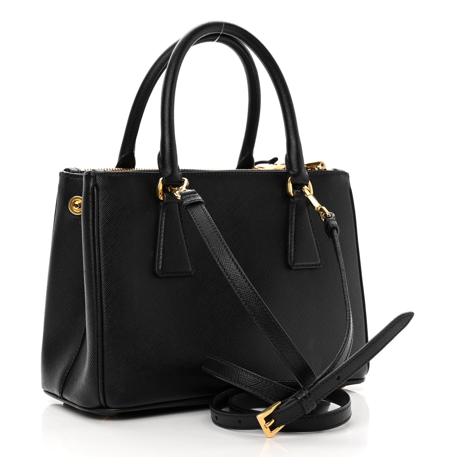 Prada Saffiano Lux Mini Galleria Double Zip Tote Black 3 of 11