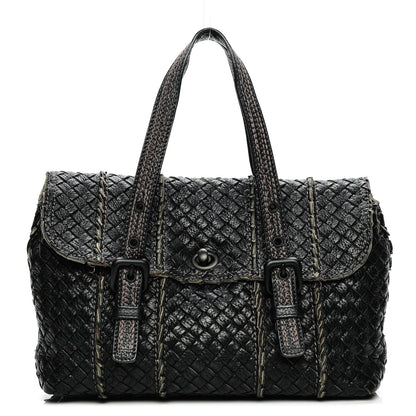 Bottega Veneta Cervo Intrecciato Satchel Nero Black 1 of 7