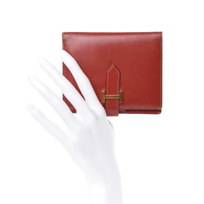 Hermes Box Bearn Compact Wallet Rouge Vif 2 of 9