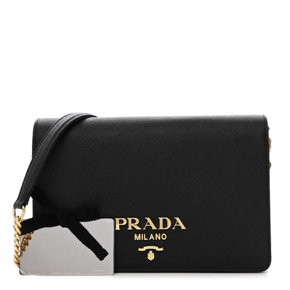 Prada Saffiano Lux Mini Crossbody Bag Black 1 of 10
