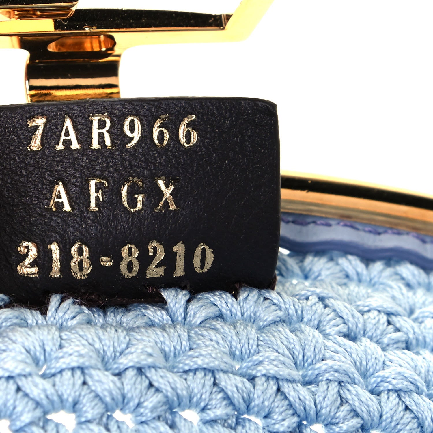 Fendi Fabric Crochet Baguette Phone Bag Azzurro Sky 7 of 12