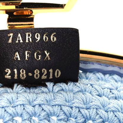 Fendi Fabric Crochet Baguette Phone Bag Azzurro Sky 7 of 12
