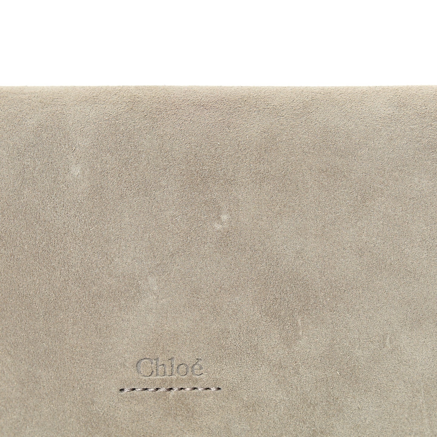 Suede Calfskin Faye Clutch Motty Grey