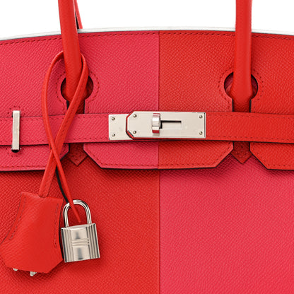 Hermes Epsom Casaque Birkin Sellier 30 Rouge Coeur Rose Extreme Bleu Zanzibar 8 of 11