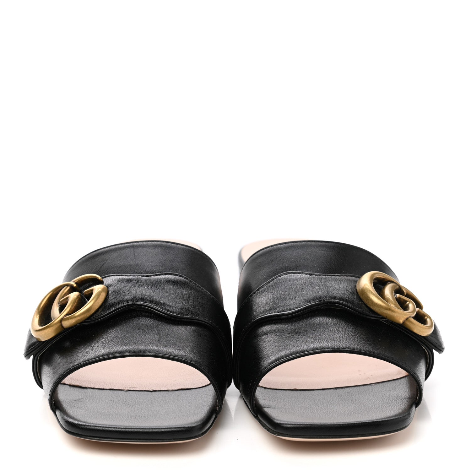 Gucci Malaga Kid GG Marmont Flat Slide Sandals 37 Black 2 of 12
