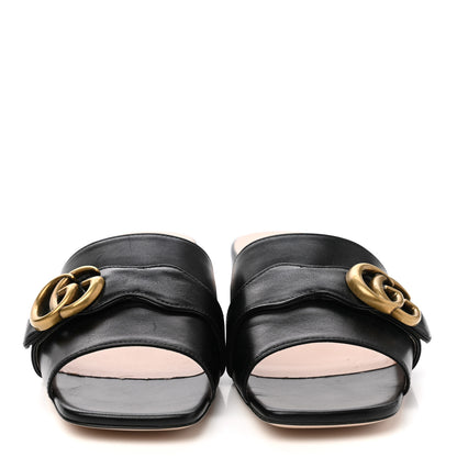 Gucci Malaga Kid GG Marmont Flat Slide Sandals 37 Black 2 of 12