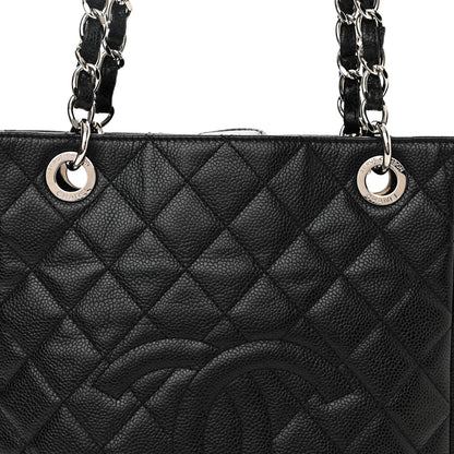 Chanel Caviar Quilted Petit Shopping Tote PST Black 8 of 10