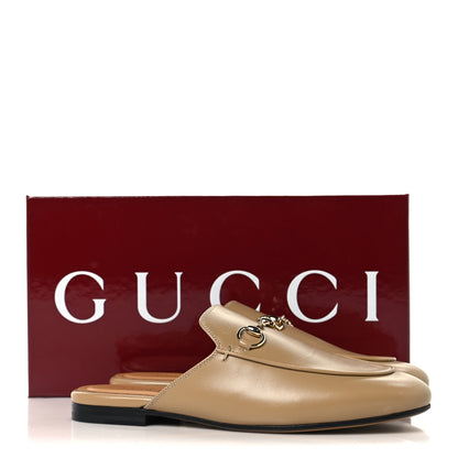 Gucci Calfskin Womens Princetown Slippers 37.5 Gloomy Almond 10 of 10