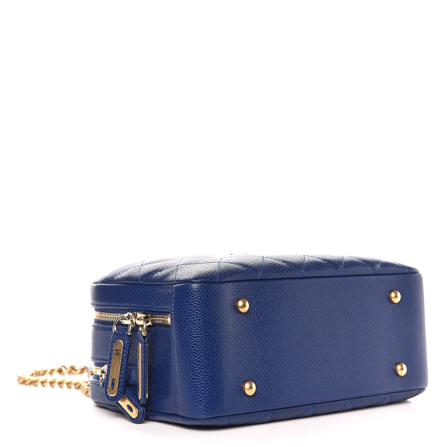 Caviar Quilted Small Carry Around Bowling Bag Blue