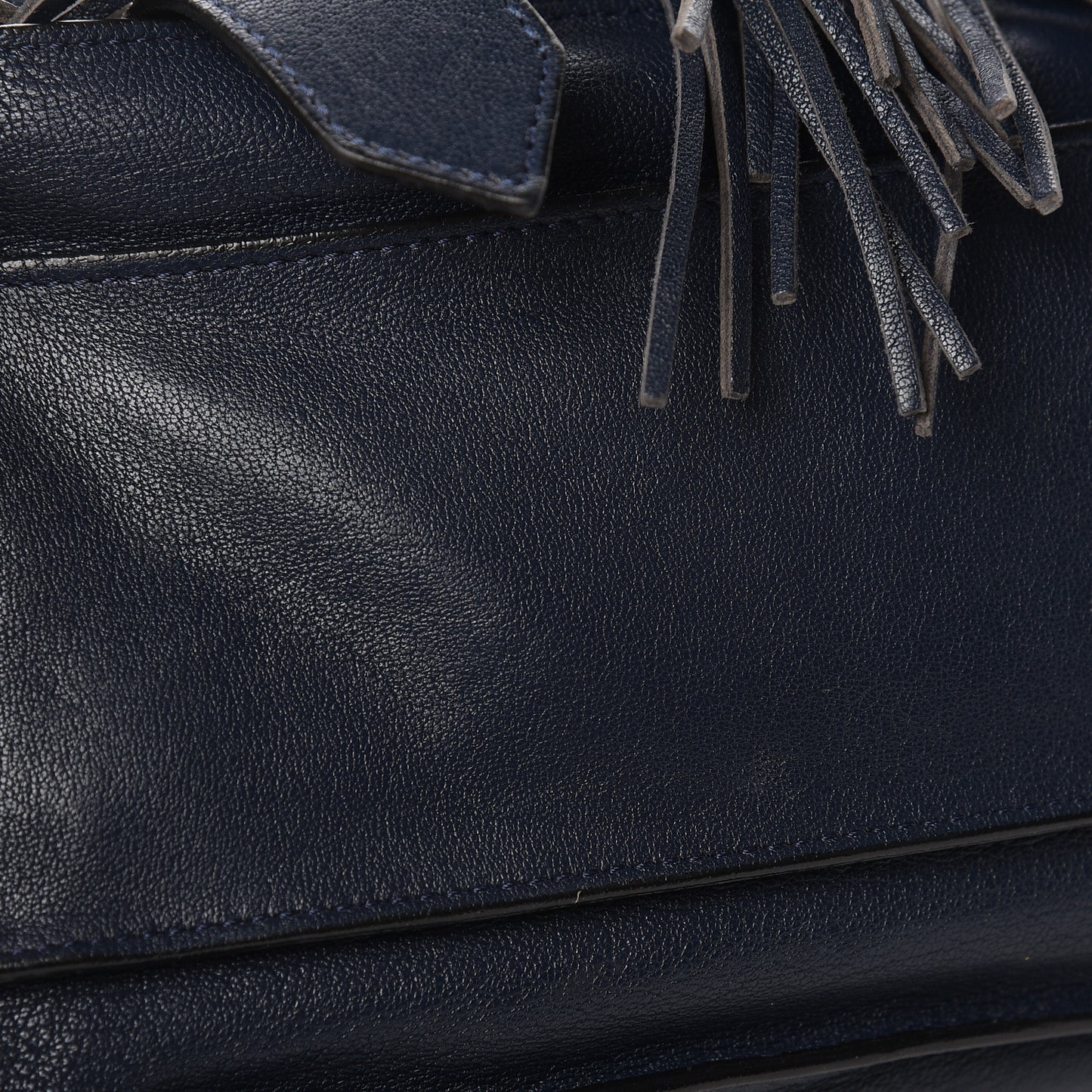 Lambskin Fringe Medium PS1 Satchel Midnight