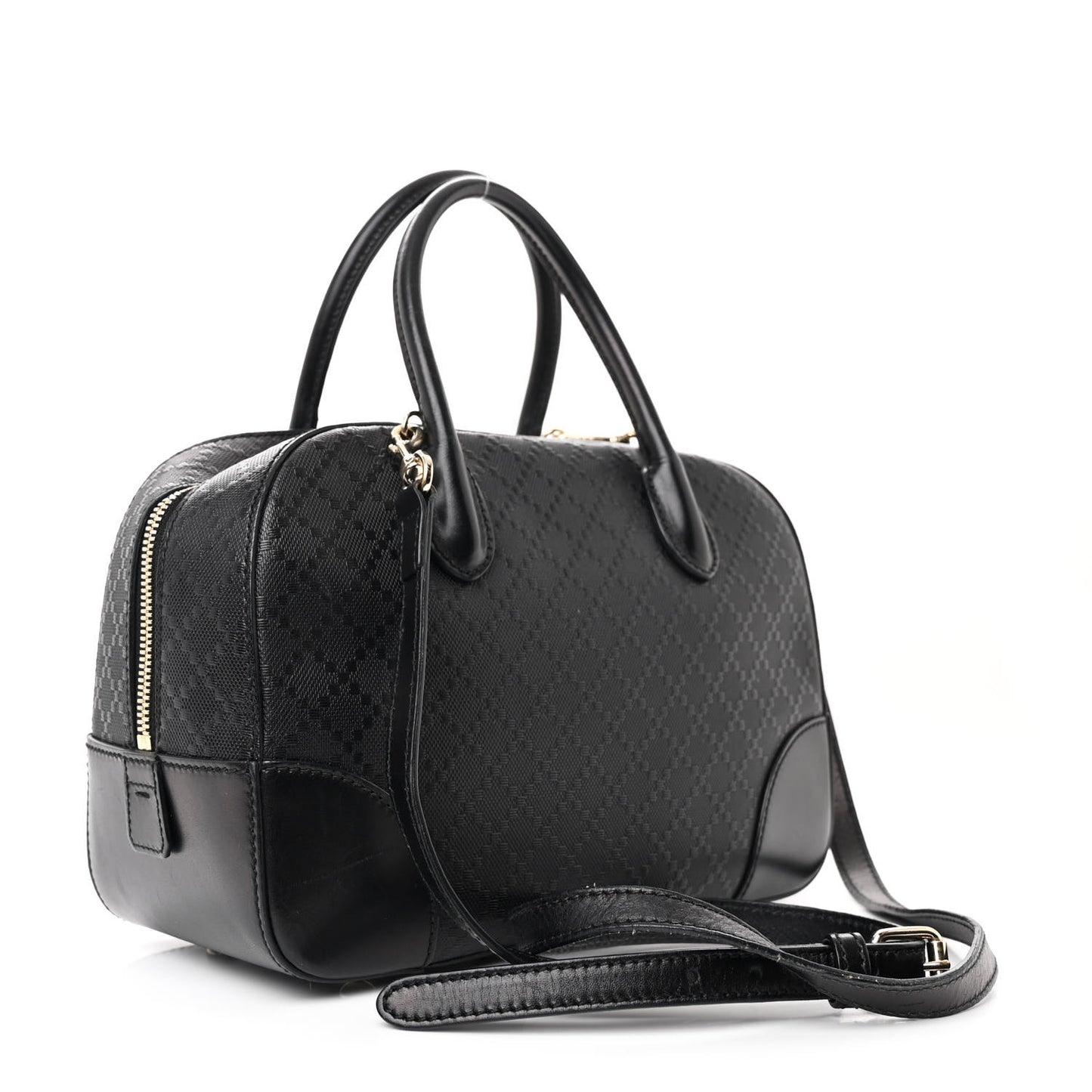 Calfskin Diamante Small Top Handle Bag Black