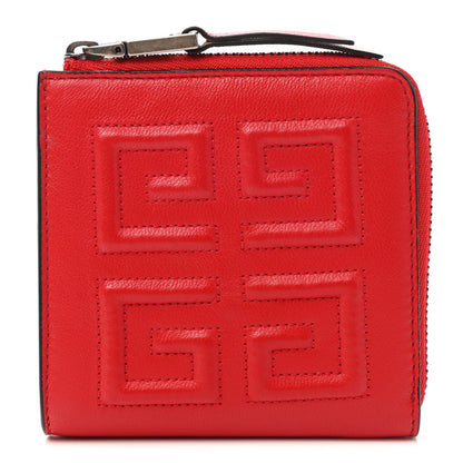 Givenchy Lambskin Logo Zip Around Compact Wallet Coquelicot 1 of 8
