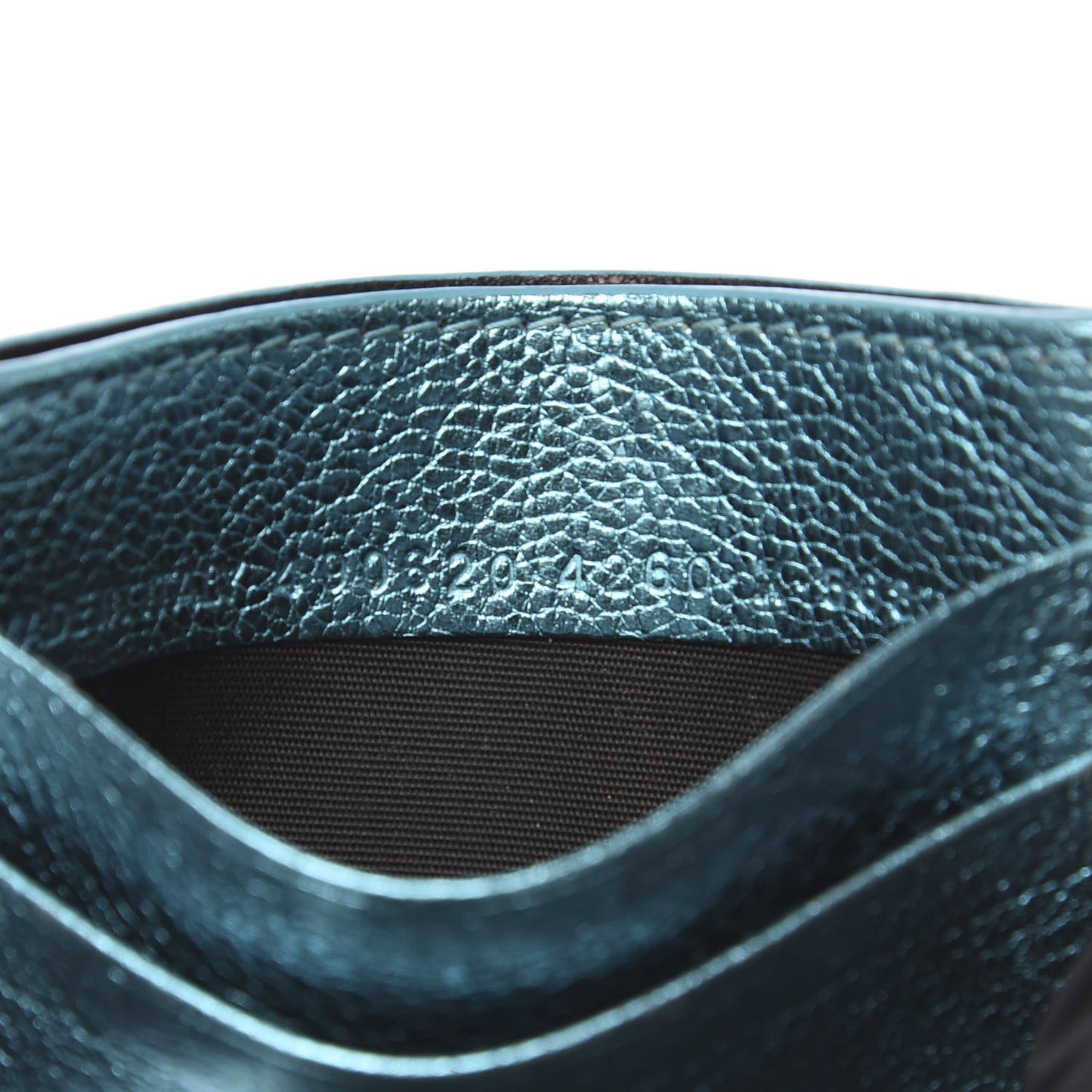 Metallic Goatskin Logo Everyday Multi Card Case Turquoise Black