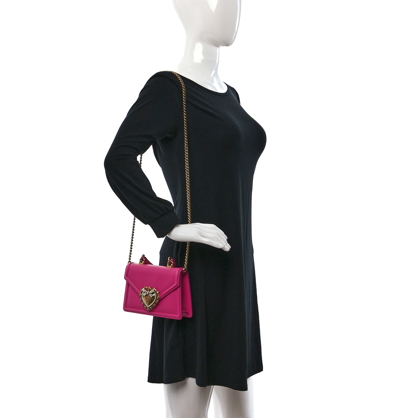 Smooth Calfskin Small Devotion Envelope Top Handle Bag Pink
