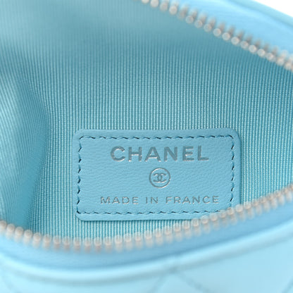 Chanel Lambskin Quilted Arm Coin Purse Neon Blue 6 of 8