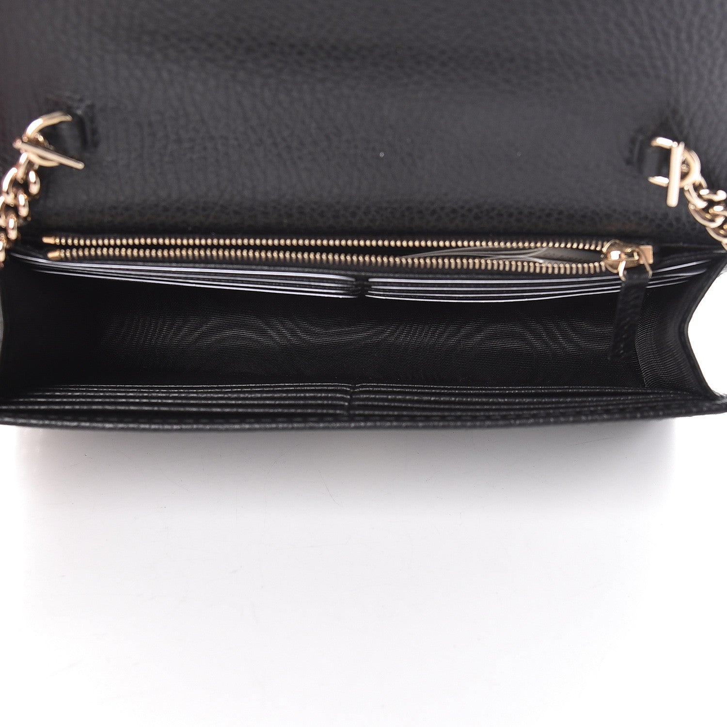 Gucci Dollar Calfskin Interlocking G Chain Wallet Black 5 of 11