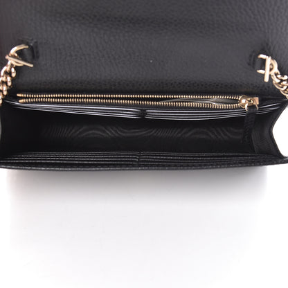 Gucci Dollar Calfskin Interlocking G Chain Wallet Black 5 of 11