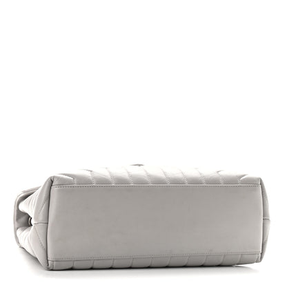 Saint Laurent Calfskin Y Quilted Monogram Medium Loulou Chain Satchel Granite 4 of 13