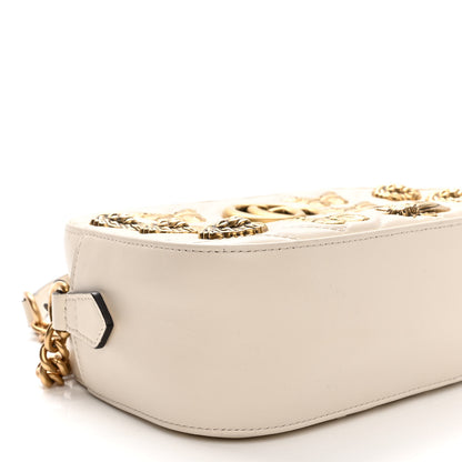 Gucci Calfskin Matelasse Animal Studs Small GG Marmont Chain Shoulder Bag White 8 of 9