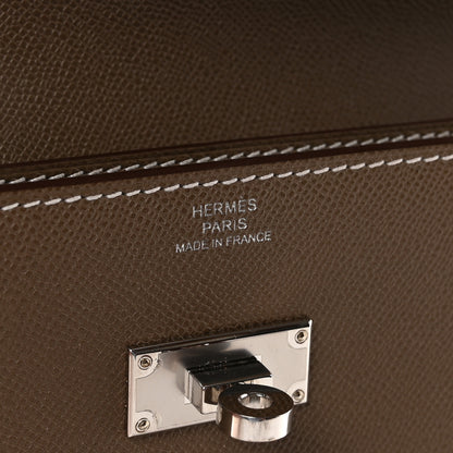 Hermes Madame Calfskin Kelly Pocket Long Wallet Etoupe 6 of 7