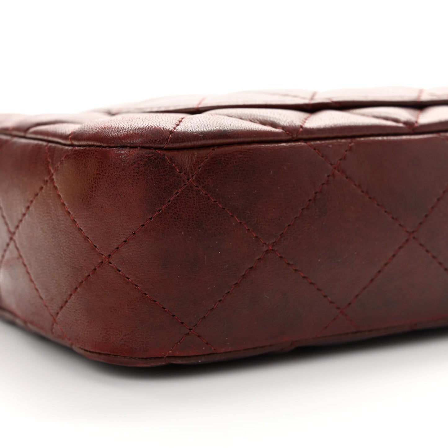 Lambskin Quilted Timeless Camera Case Burgundy Burgundy