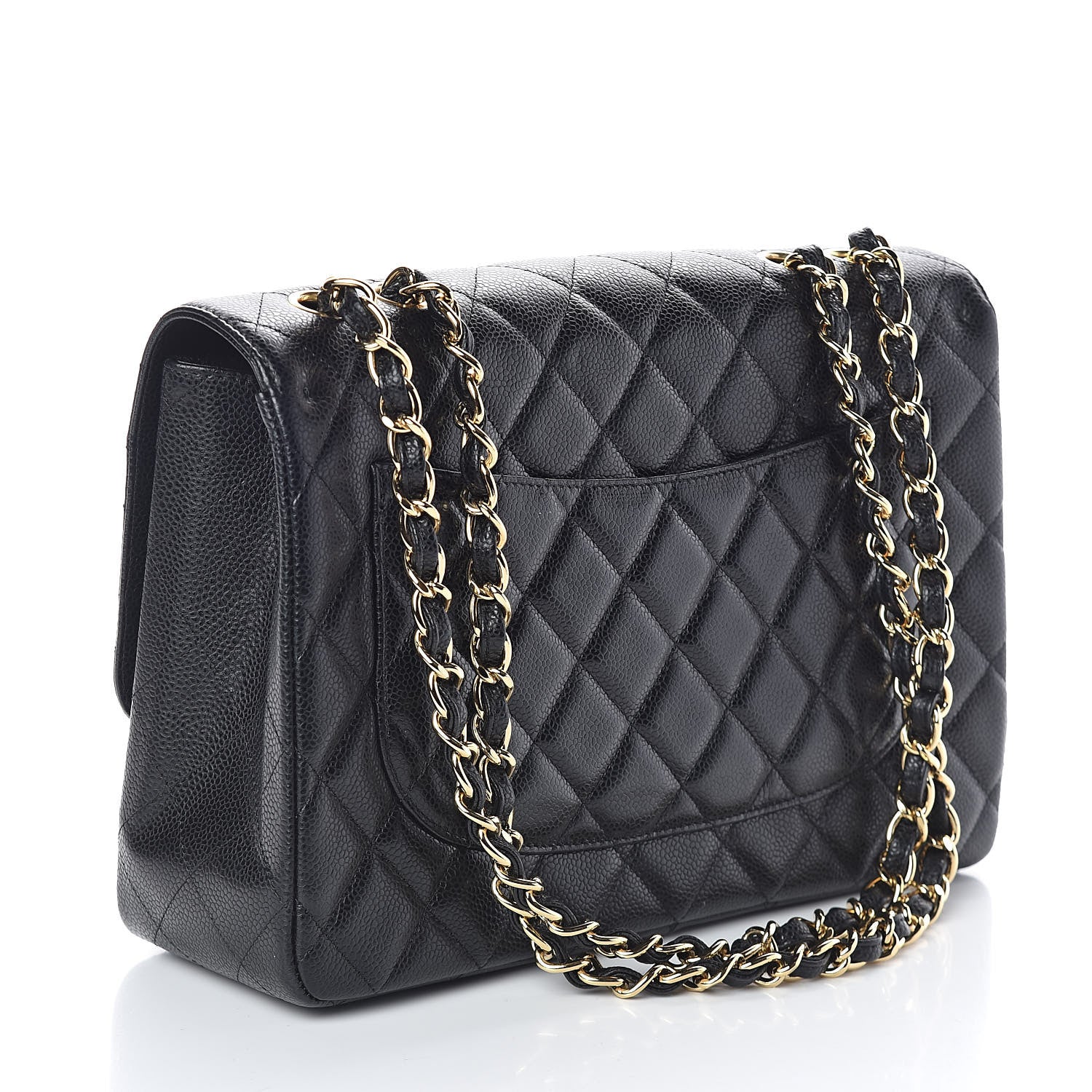 Chanel Caviar Quilted Jumbo Single Flap Black 3 of 12