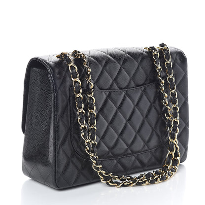 Chanel Caviar Quilted Jumbo Single Flap Black 3 of 12