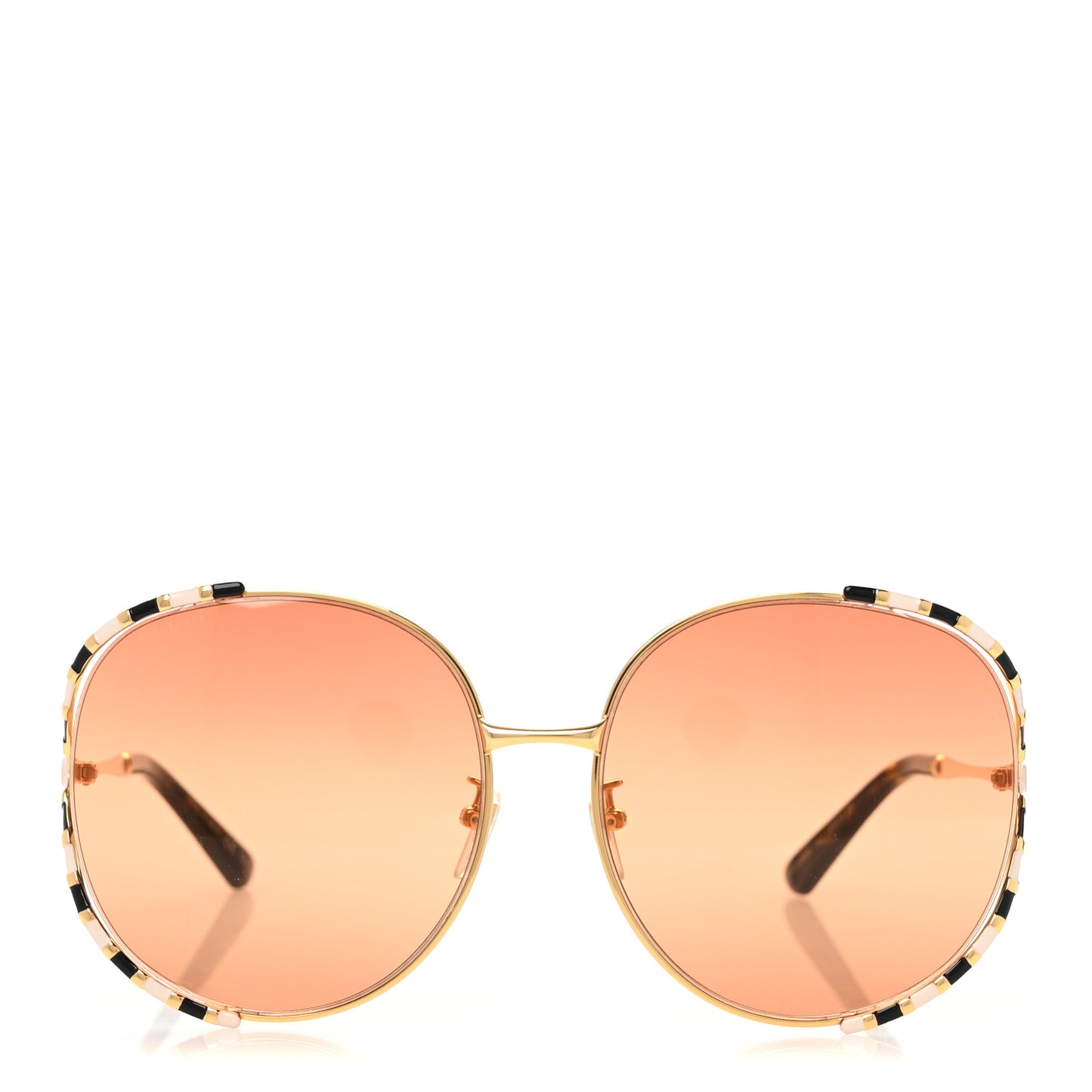 Metal Round Frame GG0595S Sunglasses Gold Black