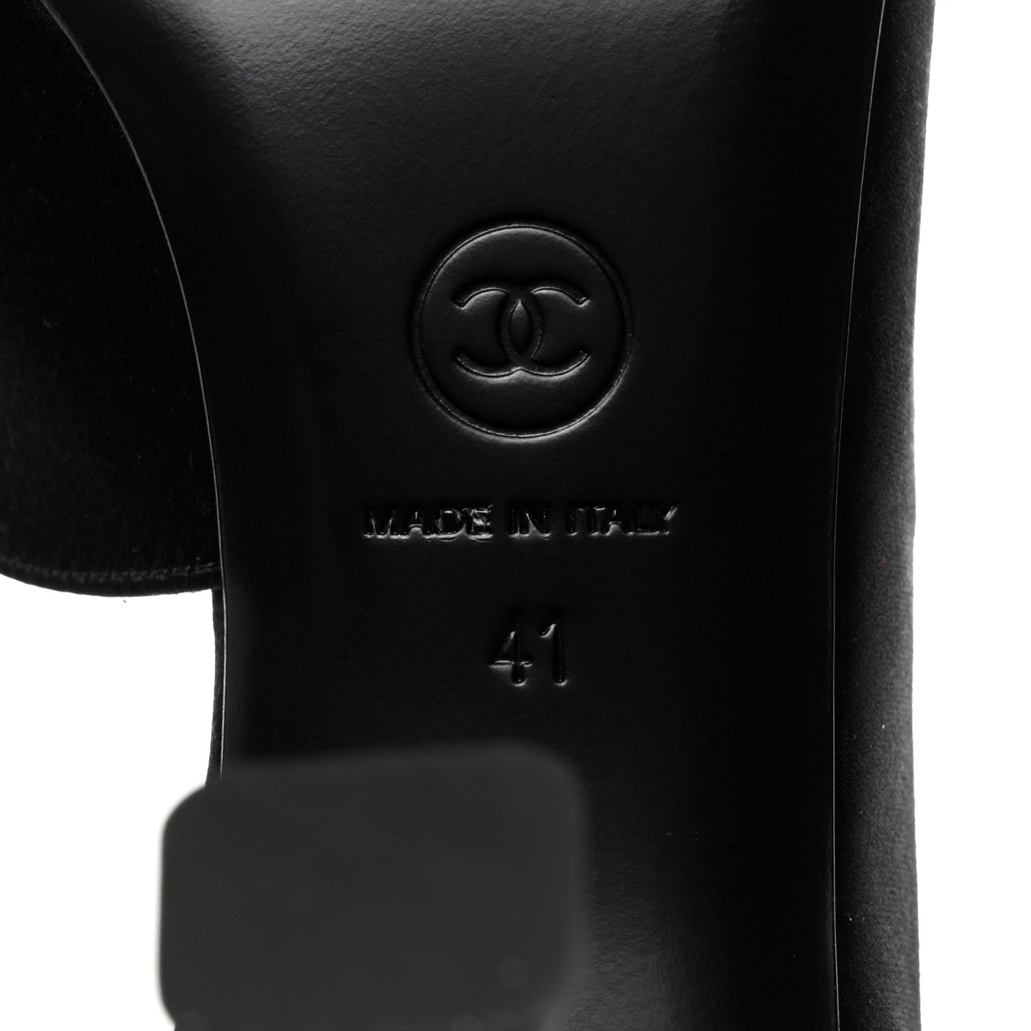 Chanel Satin Strass CC Pumps 41 Black 8 of 8