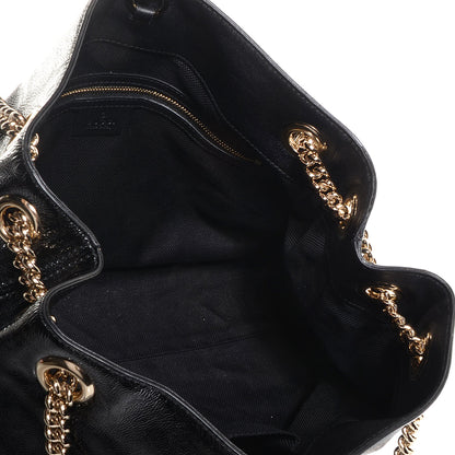 Gucci Patent Medium Soho Chain Shoulder Bag Black 5 of 7