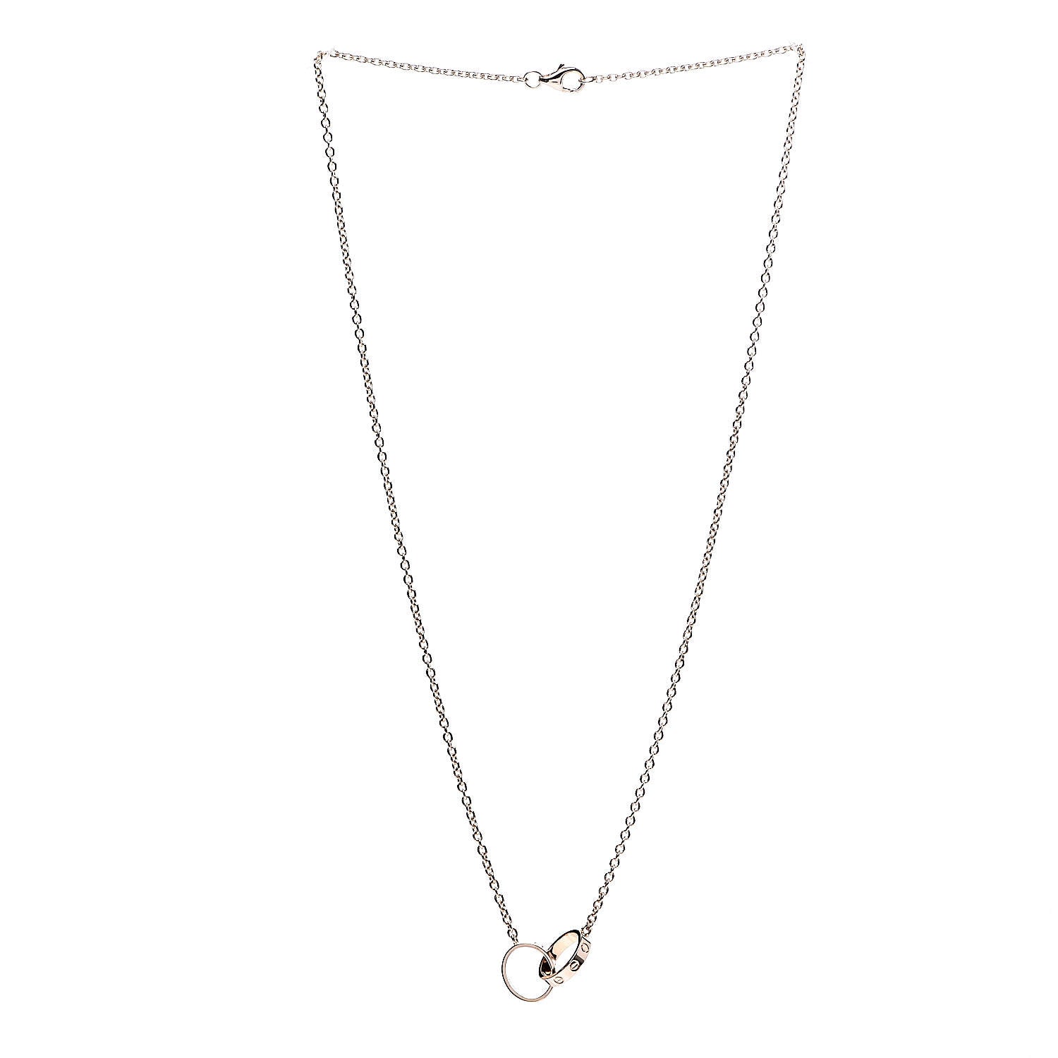 Cartier 18K Pink Gold Interlocking LOVE Necklace 3 of 6