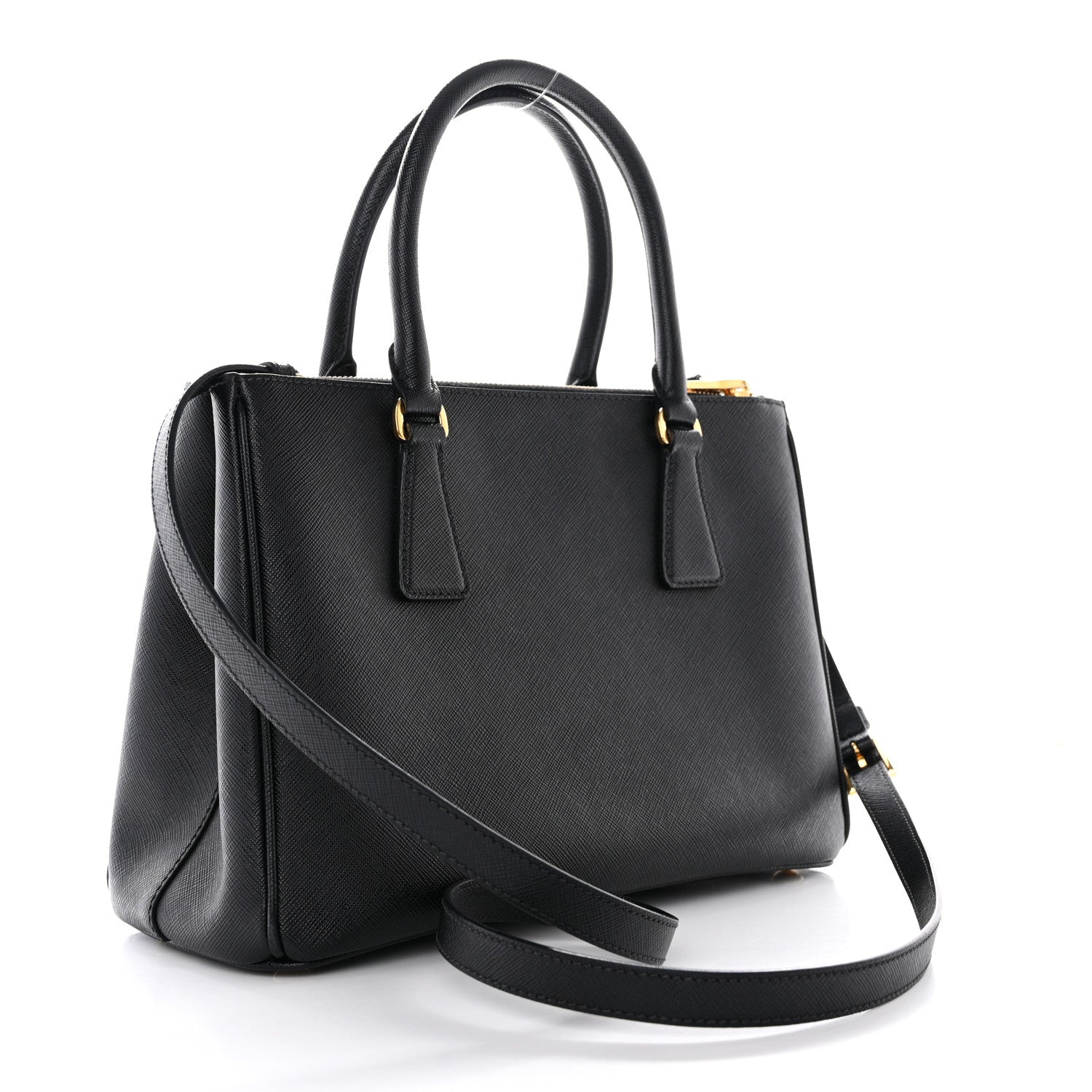 Prada Saffiano Small Galleria Double Zip Tote Black 3 of 10