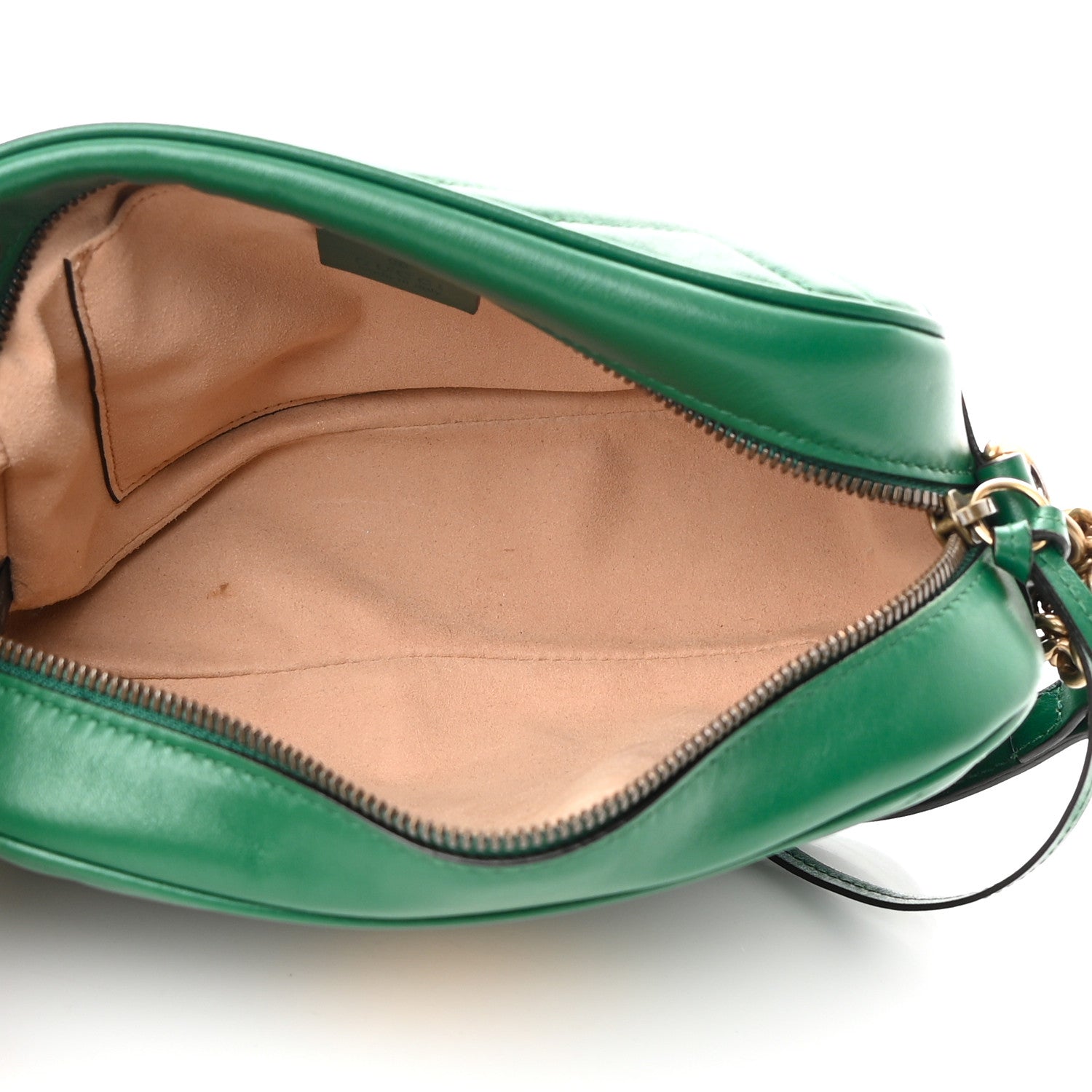 Gucci Calfskin Matelasse Small GG Marmont Chain Shoulder Bag Emerald Green 5 of 14