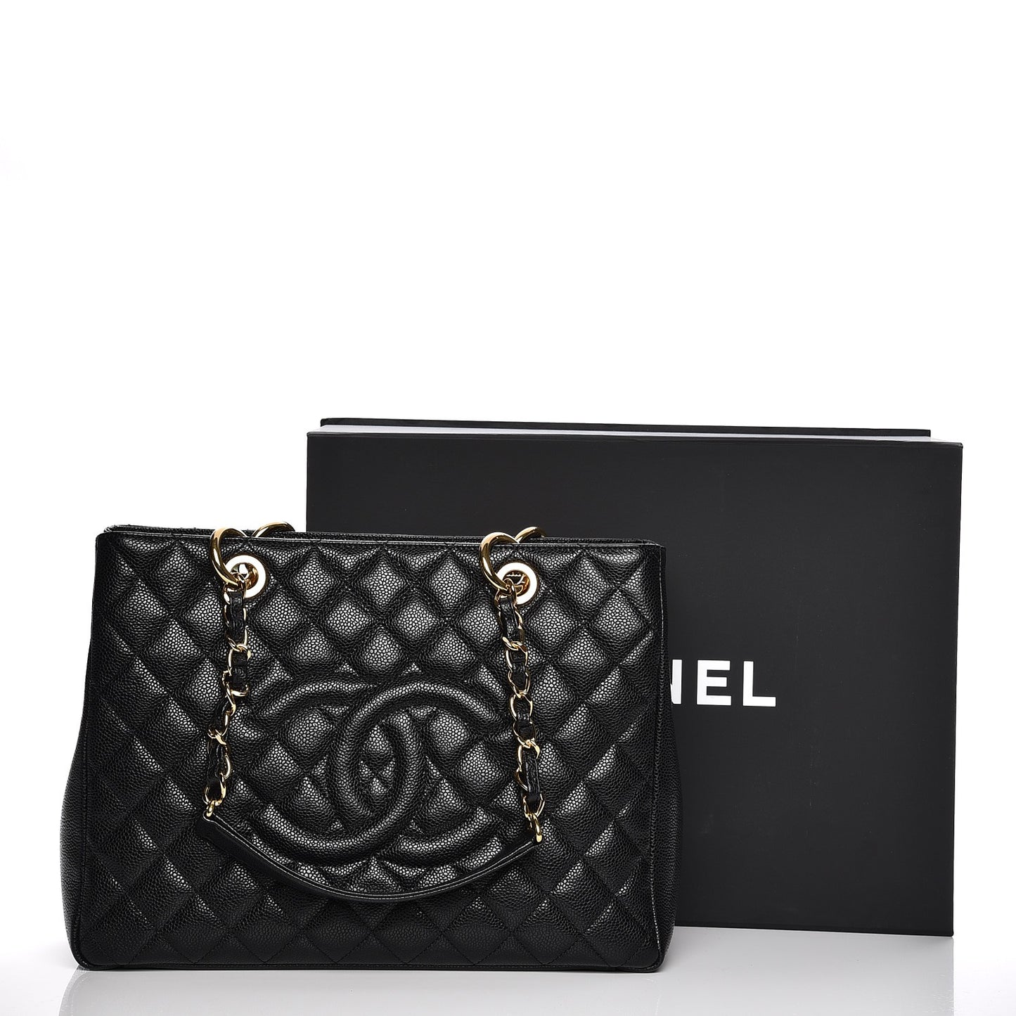 Caviar Quilted Grand Shopping Tote GST Black