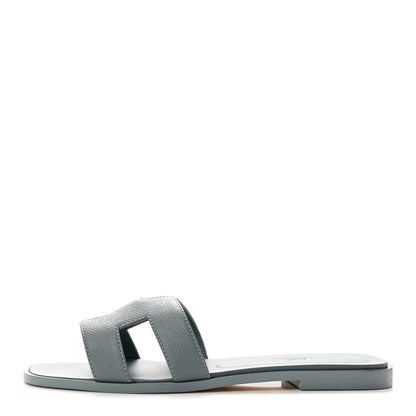 Hermes Epsom Oran Sandals 37.5 Gris Antarctique 1 of 10
