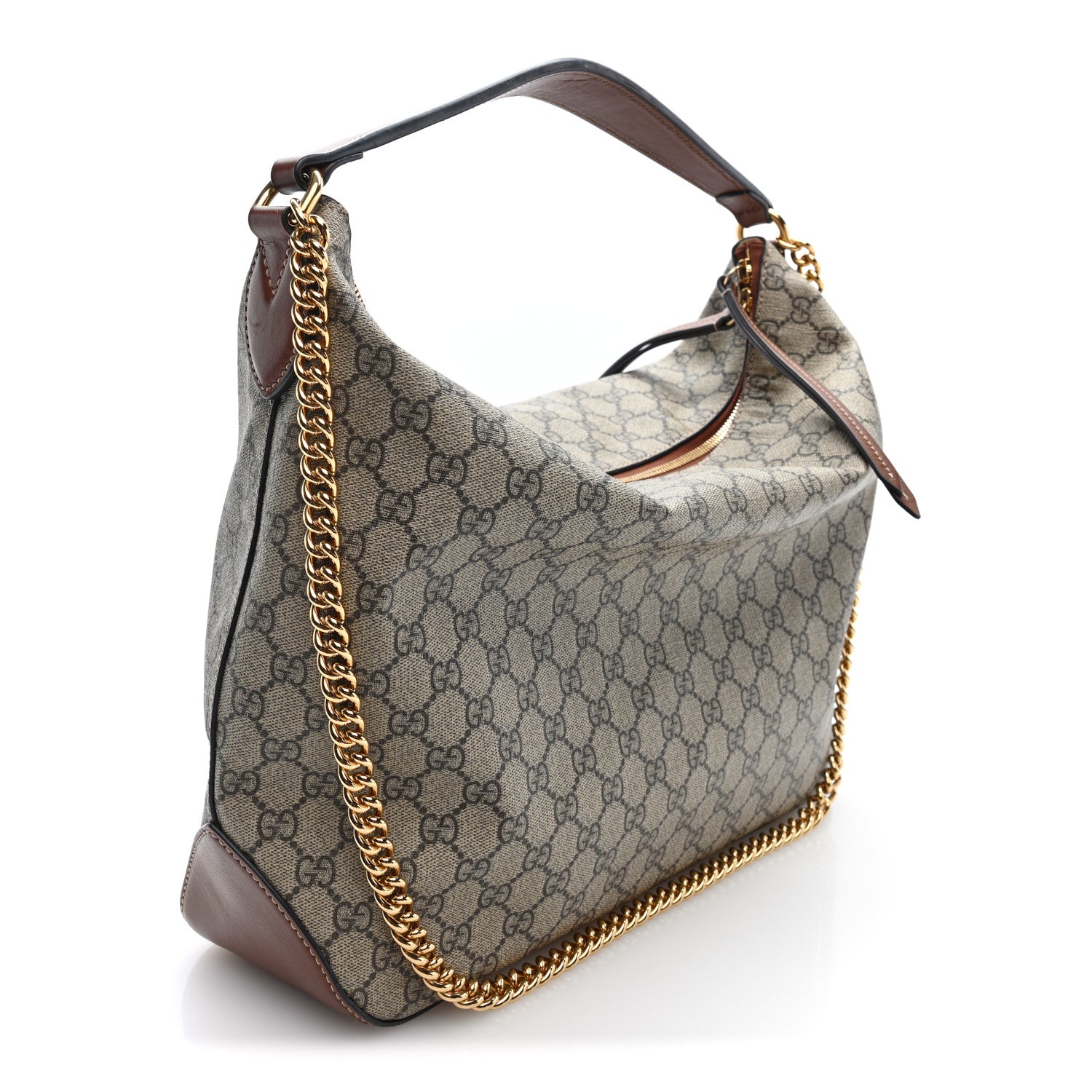 Gucci GG Supreme Monogram Large Linea A Hobo Light Brown 3 of 10