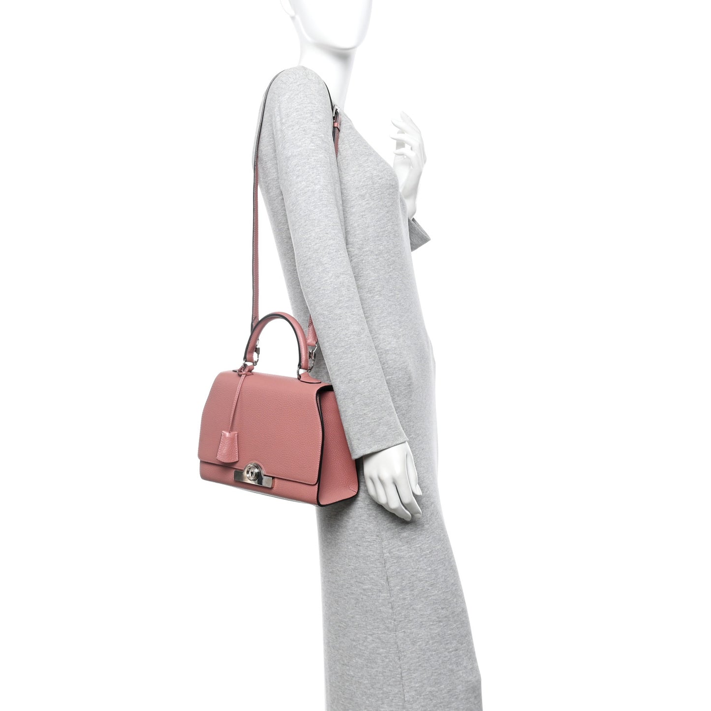 Carat Calfskin Rejane PM Rose Ocean