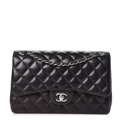 Chanel Lambskin Quilted Jumbo Double Flap Black 1 of 14