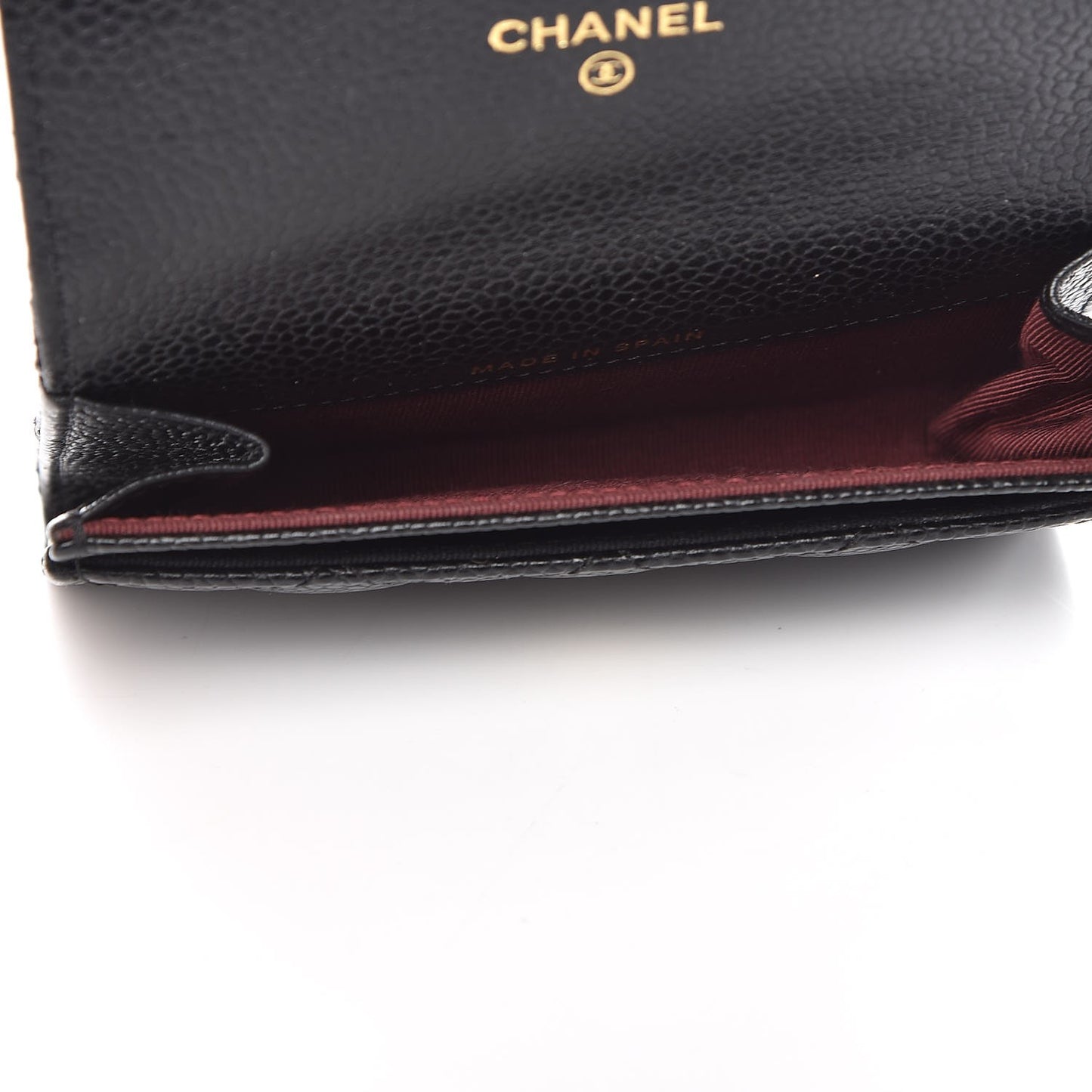Caviar Quilted Flap Card Holder Black