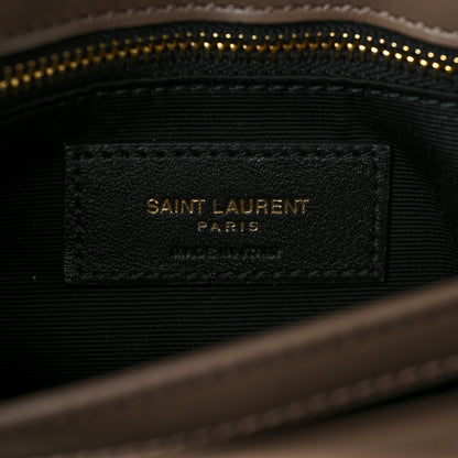 Saint Laurent Calfskin Y Quilted Monogram Toy Loulou Crossbody Bag Taupe 8 of 9