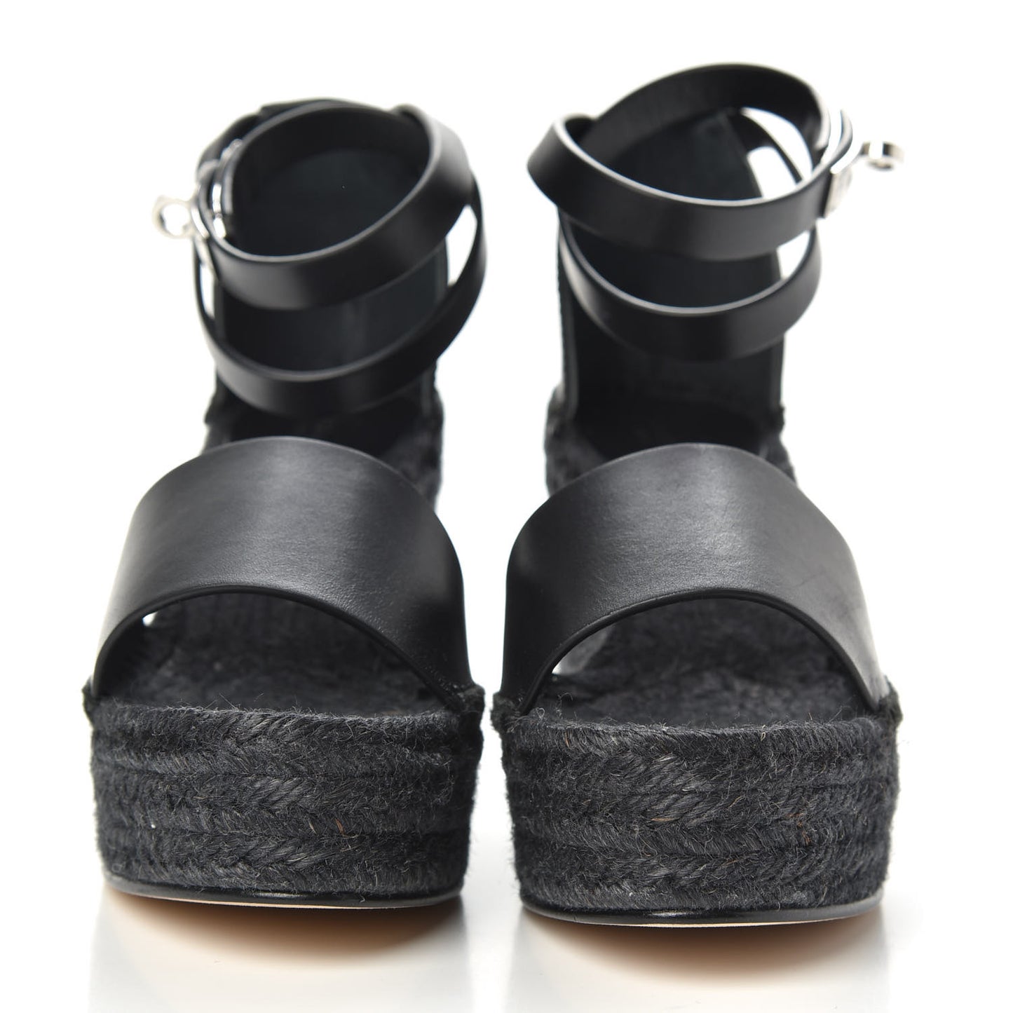 Calfskin Tipoli Espadrille Wedges 38 Black